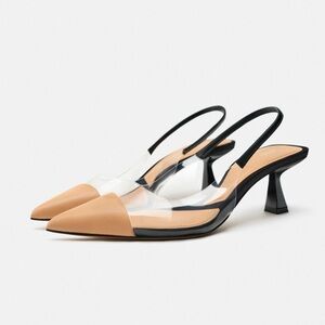 NEW Zara Slingback Kitten Heels